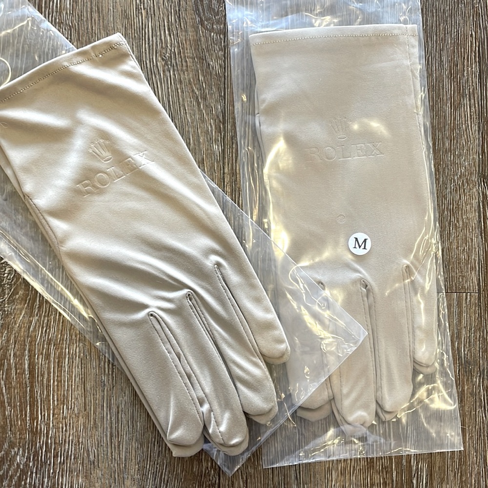 Official Rolex showroom gloves - one large and one medium